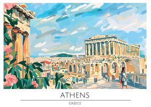 Elysian Reflections: The Acropolis in Hues wall art