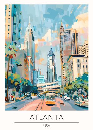 Cityscape Elegance: Atlanta Skyline Art wall art