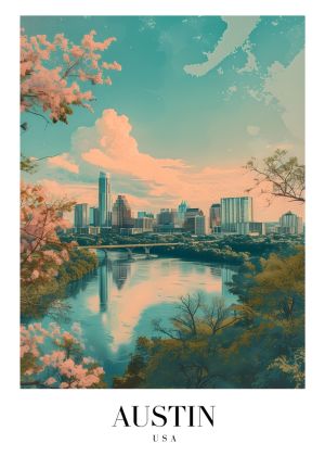Austin Skyline Reverie: A Tranquil Perspective wall art