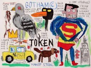 Basquiat - Superman Multiverse Art wall art