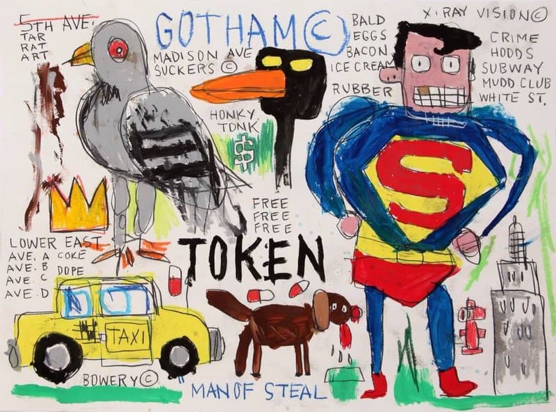 Basquiat - Superman Multiverse Art premium reproduction