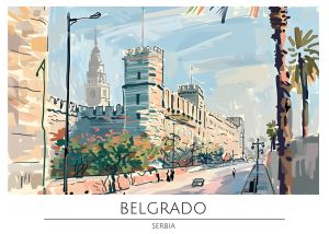 Belgrade Dreamscape - Serbian Architectural Reverie wall art