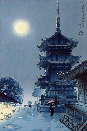 Benji Asada - Moonlit Elegance at Kiyomizu Pagoda wall art