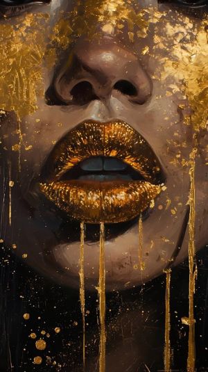 Gilded Elegance: Eloquent Expression wall art