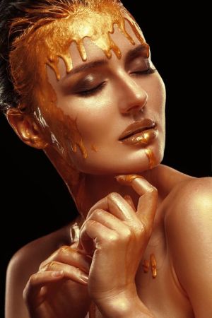 Gilded Serenity: Abstract Elegance wall art