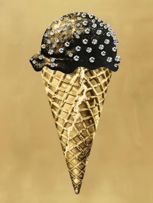 Opulent Splendor: Diamond-Encrusted Ice Cream wall art