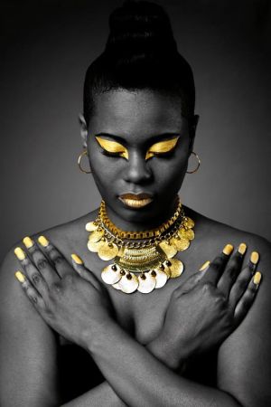 Opulent Serenity: Black and Gold Essence wall art