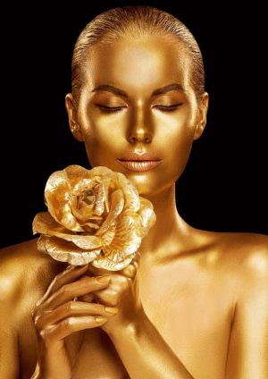 Gilded Elegance: The Golden Muse wall art