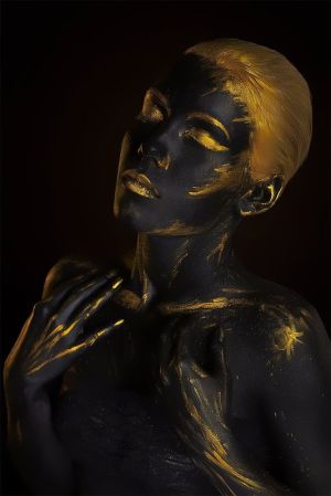 Gilded Serenity: A Study in Contrast wall art