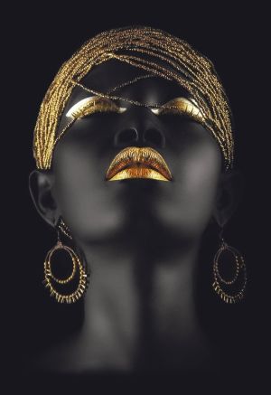 Ethereal Enchantment: The Golden Silhouette wall art