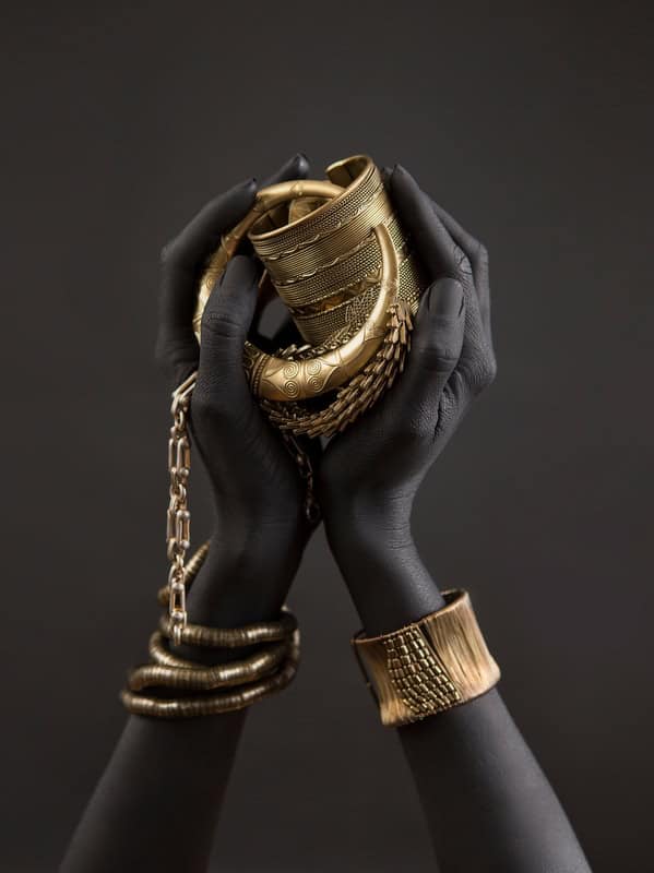 Ethereal Elegance: The Dance of Shadows and Gold premium reproduction