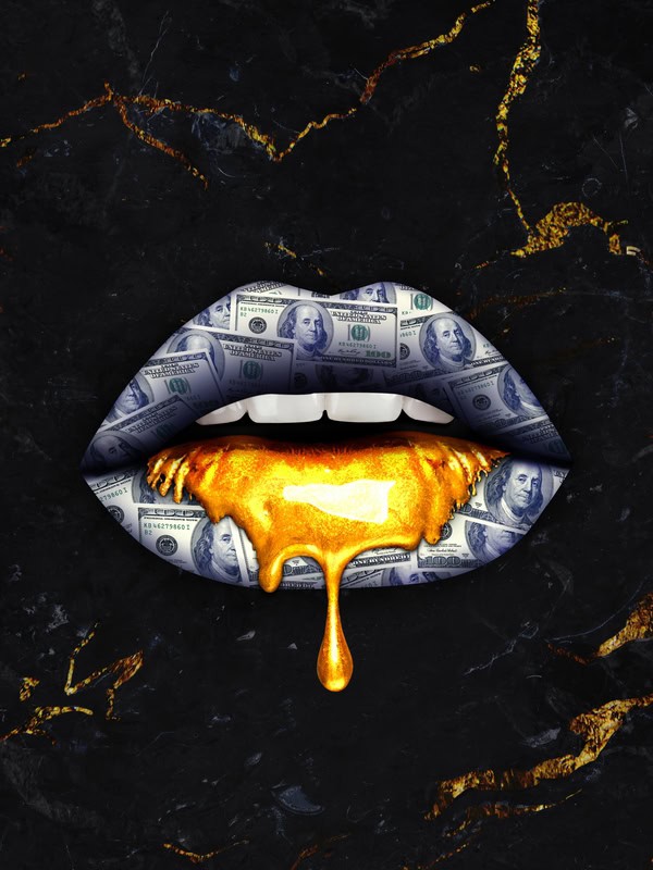 Gilded Opulence: A Bold Expression premium reproduction