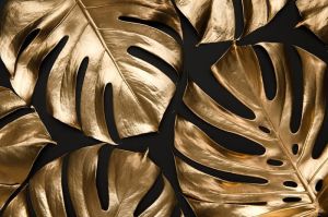 Luxe Monstera: Gilded Symphony wall art