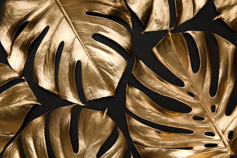 Luxe Monstera: Gilded Symphony premium reproduction