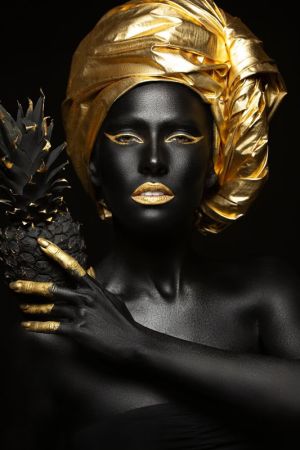 Elegance in Noir and Gold wall art
