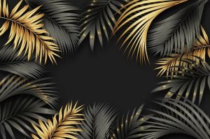 Ethereal Elegance: Golden Fronds wall art