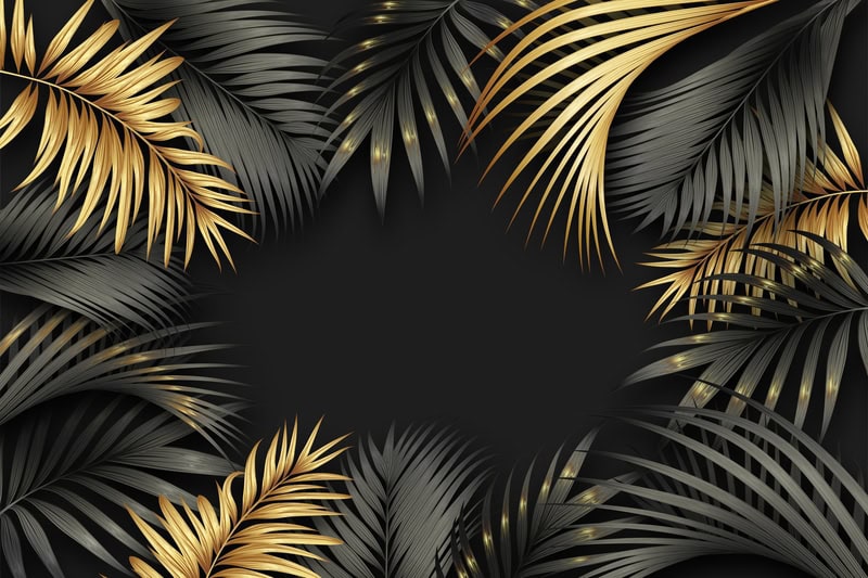 Ethereal Elegance: Golden Fronds premium reproduction