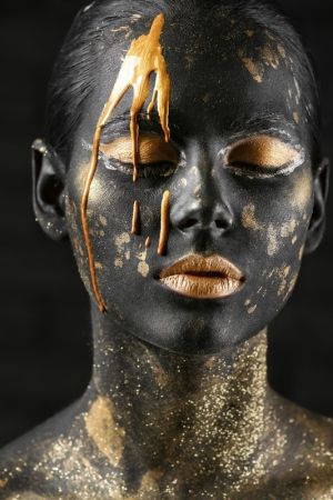 Ethereal Elegance: The Gold Veil wall art