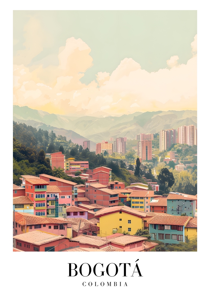 Vibrant Hues of Bogotá: Urban Symphony in Colombia premium reproduction
