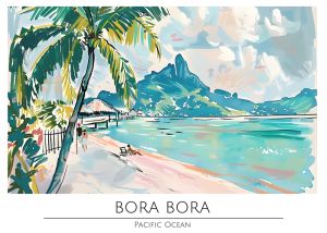 Bora Bora Serenity: Pacific Ocean Canvas wall art