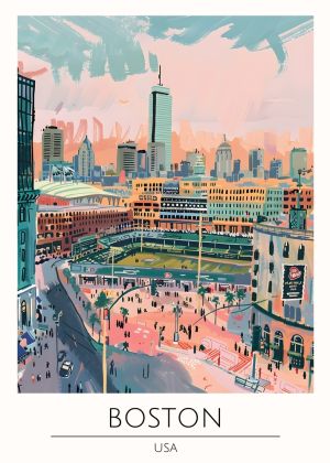 Vibrant Skyline: Boston's Urban Symphony wall art