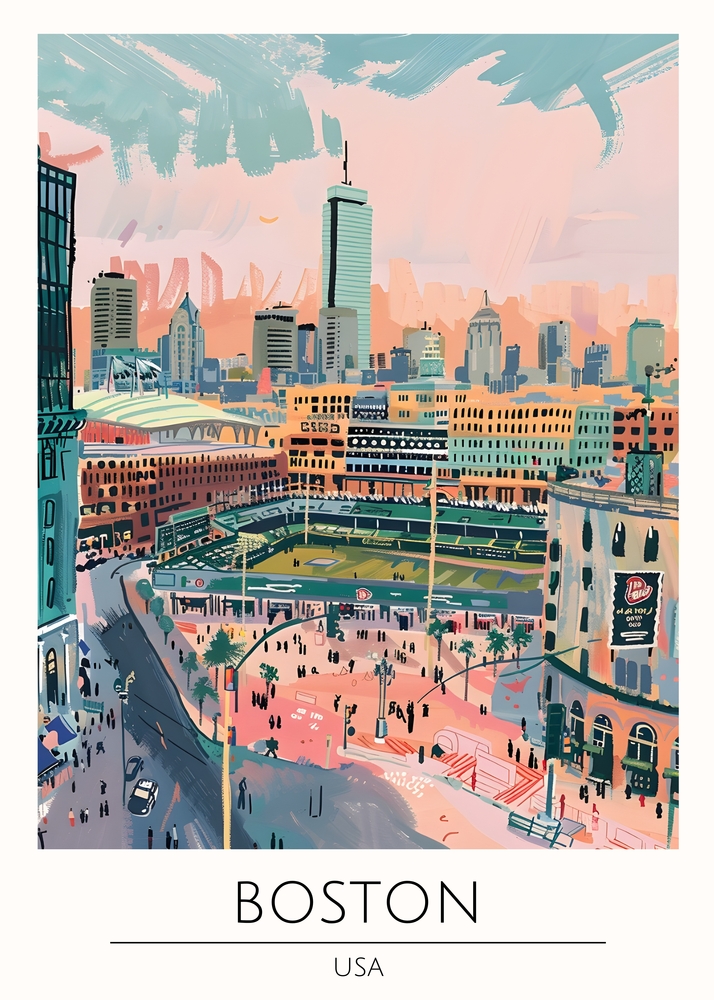 Vibrant Skyline: Boston's Urban Symphony premium reproduction