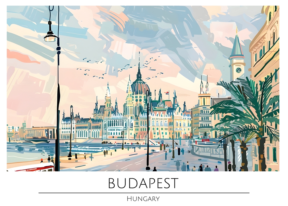 Budapest's Architectural Splendor - A Visual Journey premium reproduction
