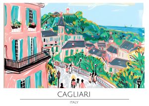 Vibrant Cagliari: A Coastal Italian Dreamscape wall art