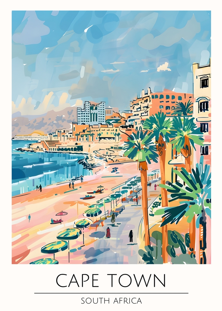 Vibrant Coastlines - Cape Town Landscape Art premium reproduction