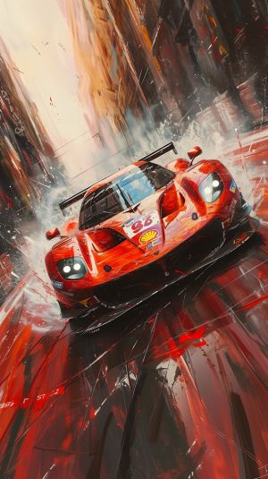 Velocity Symphony: The Red Racer wall art