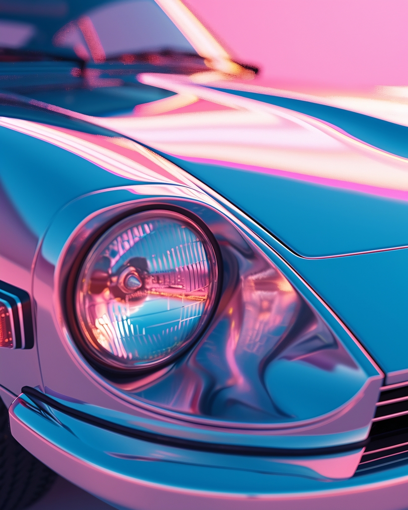 Retro Reflections: Neon Elegance premium reproduction