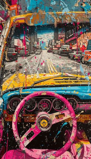 Urban Journey Through Colorful Streets wall art