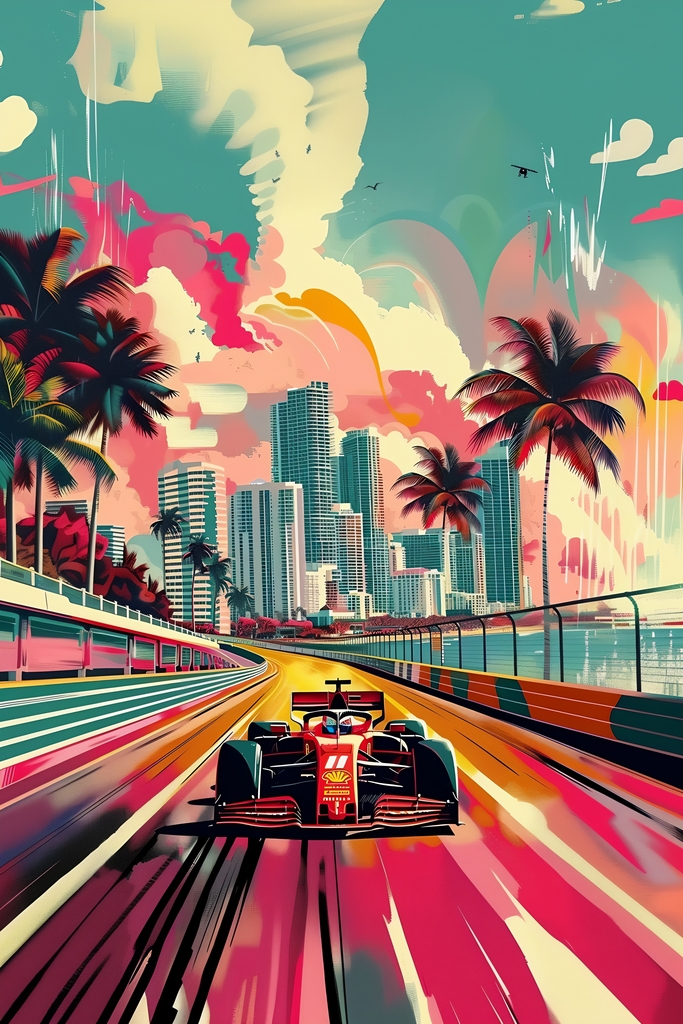 Miami Grand Prix Dreamscape premium reproduction
