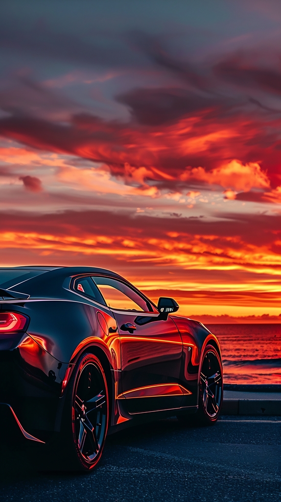 Crimson Horizon: Automotive Elegance premium reproduction