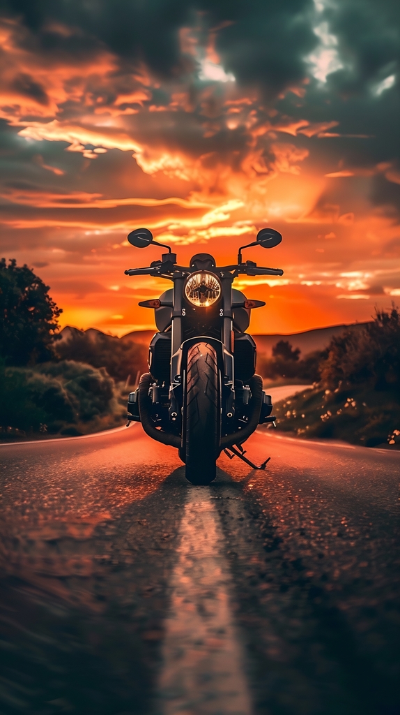 Solitary Ride at Dusk premium reproduction