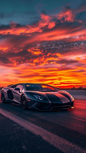 Luminous Velocity: Automotive Elegance at Dusk wall art
