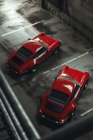 Crimson Reverie: Dual Perspectives in Motion wall art