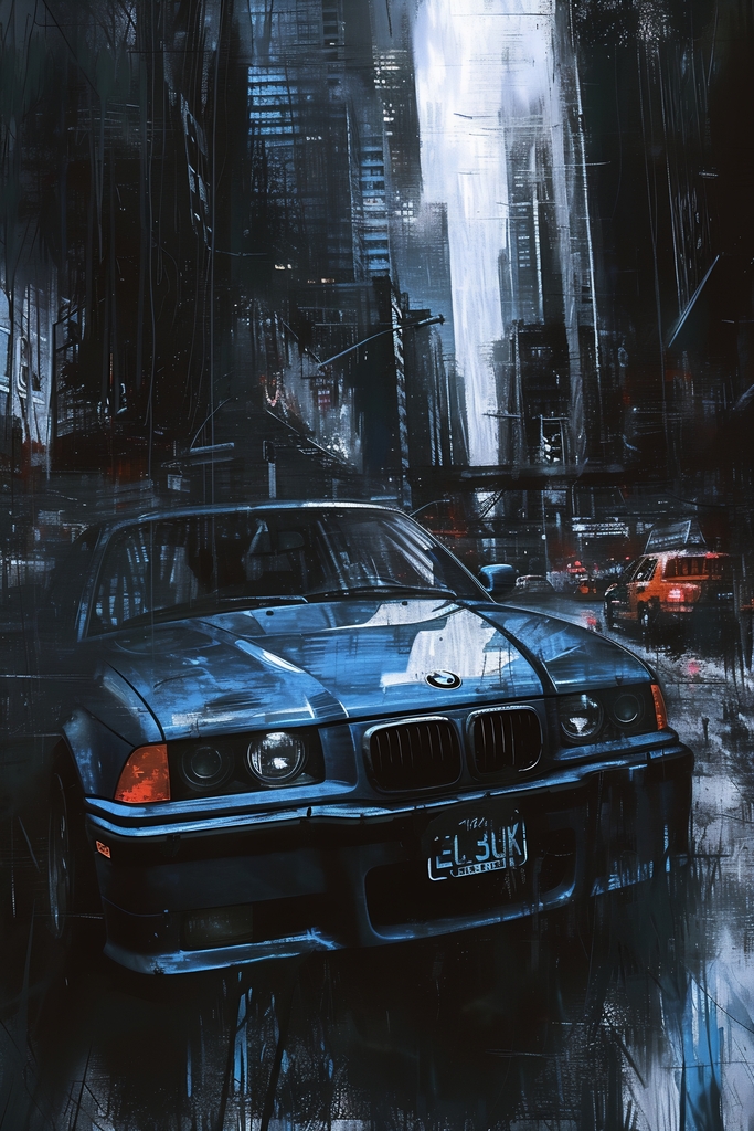 Urban Nocturne: Automotive Elegance premium reproduction