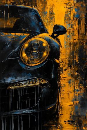 Nocturnal Velocity: Contemporary Automotive Expressionism wall art