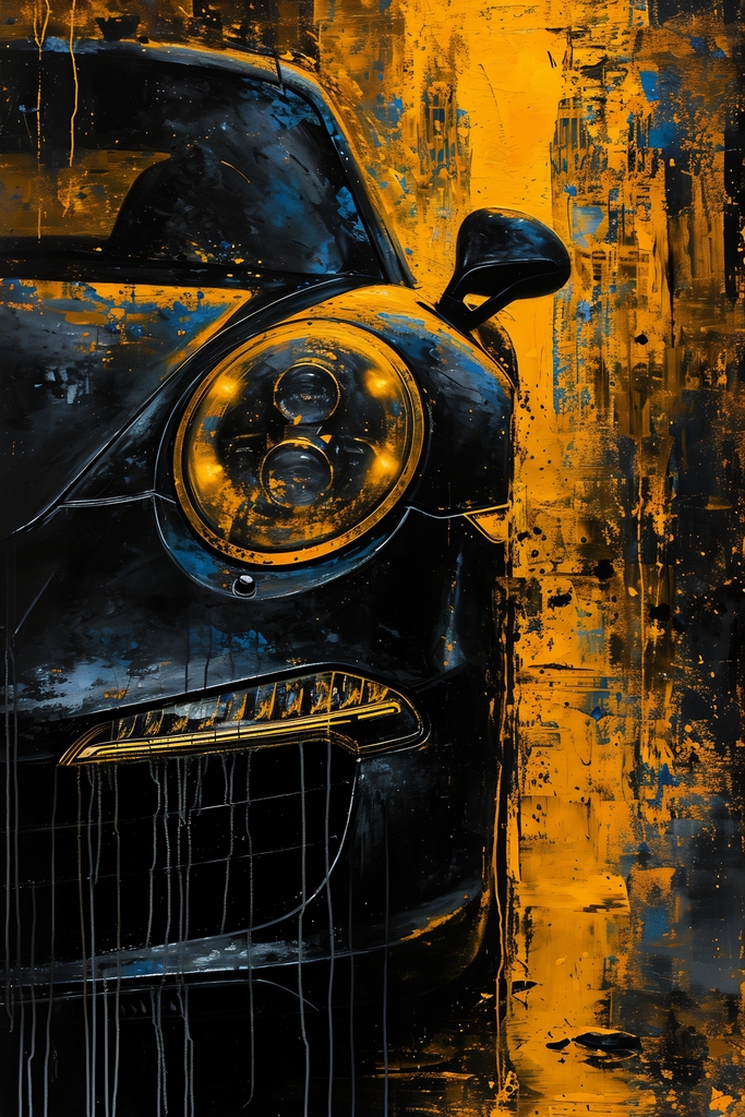 Nocturnal Velocity: Contemporary Automotive Expressionism premium reproduction