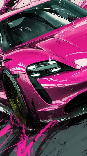 Velocity in Fuchsia: A Chromatic Symphony wall art
