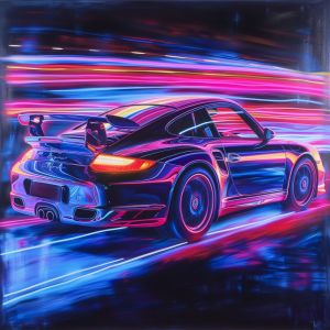 Velocity in Neon: A Futuristic Journey wall art