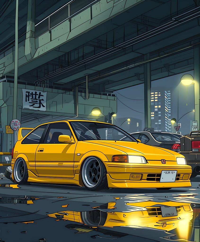 Urban Elegance: Reflections of Nightlife premium reproduction