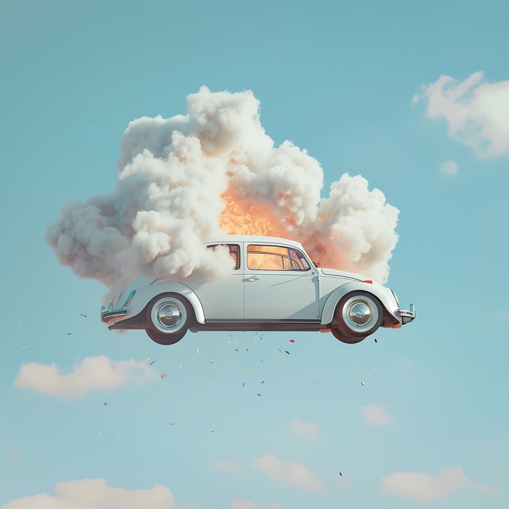 Nimbus Beetle: A Surreal Ascent premium reproduction