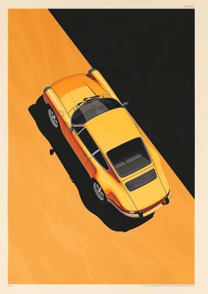 Golden Velocity: A Modern Automotive Canvas wall art