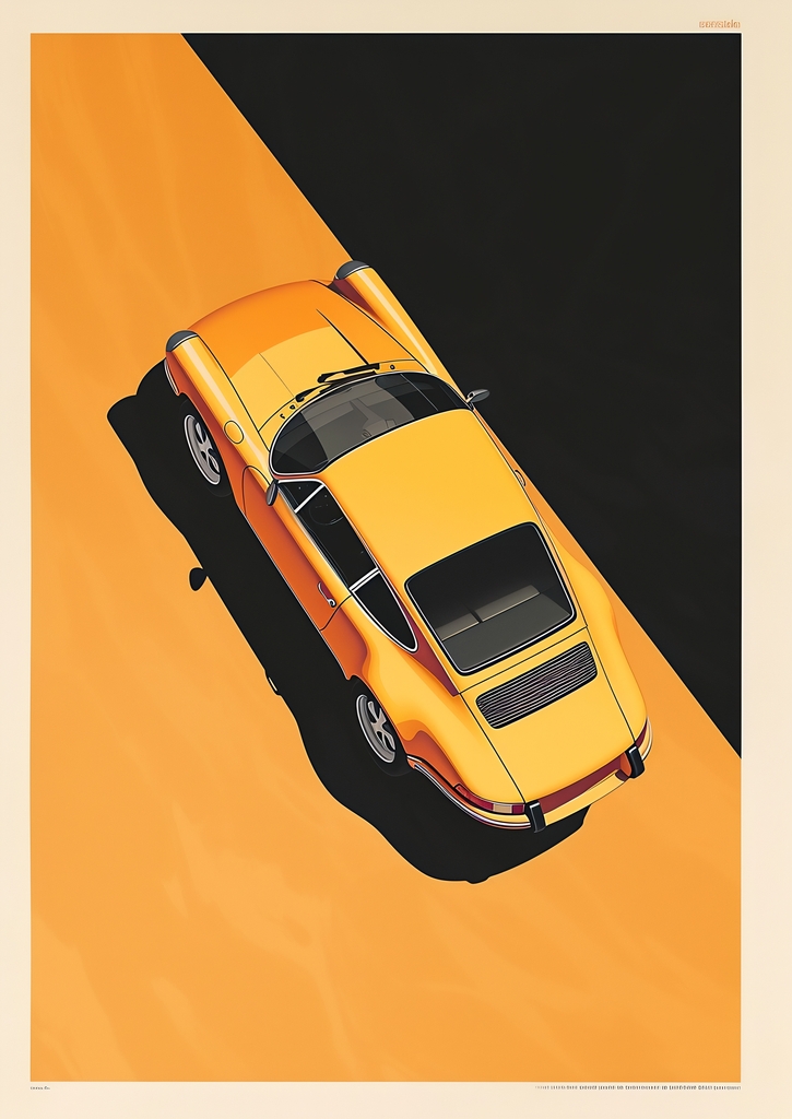 Golden Velocity: A Modern Automotive Canvas premium reproduction