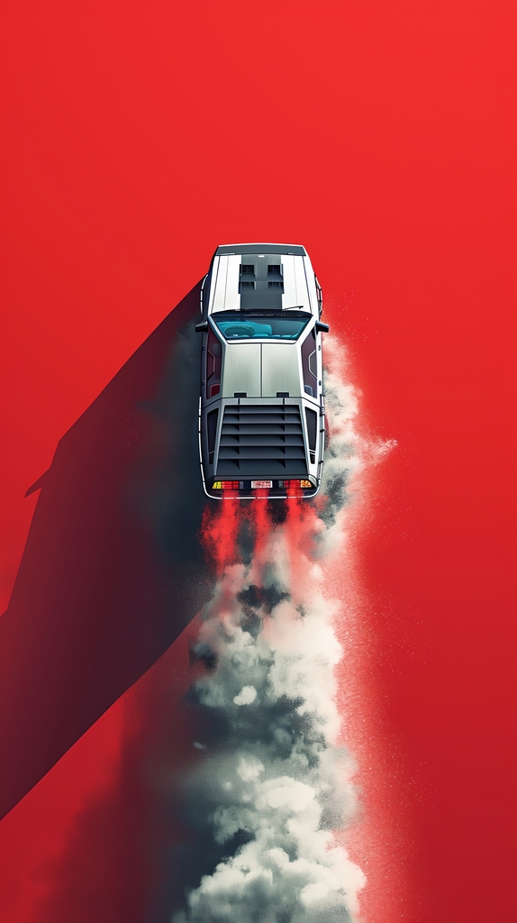 Velocity in Crimson: Futuristic Vision premium reproduction