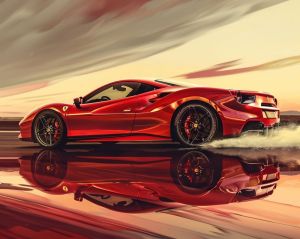 Crimson Velocity: A Modern Adrenaline Dream wall art