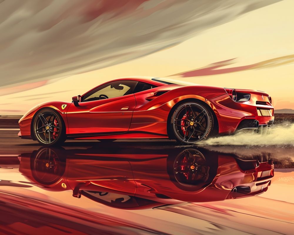 Crimson Velocity: A Modern Adrenaline Dream premium reproduction