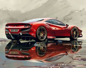 Reflections of Speed: Red Elegance wall art